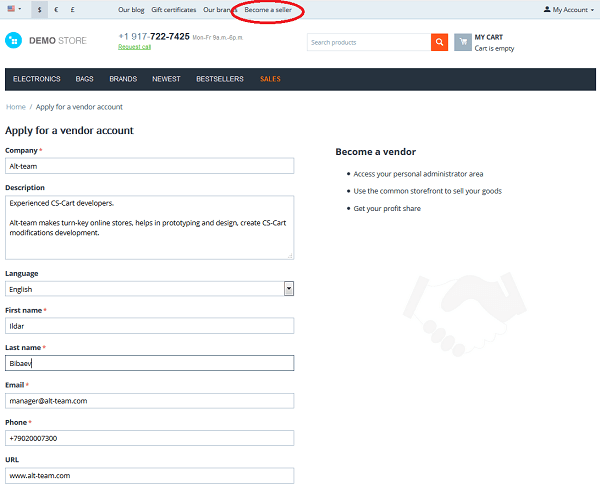 Become a seller cs-cart1